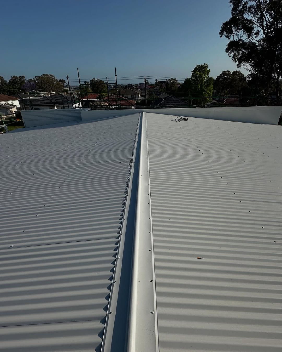 Metal roofing and fascia detail